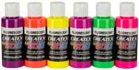 Createx Airbrush Colors Fluorescent Set 6 x 2oz (60ml)