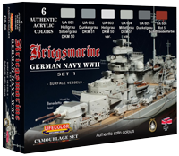 LifeColor German WWII Kriegsmarine Set 1 (22ml x 6)
